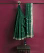 Saras Aajeevika Chanderi Silk Cotton Saree – Shoulder Pallu Design, Green, 6.5 Mtrs