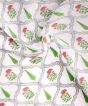 Cotton Hand Block Double Bedsheet || White & Red Flower 2 || 93×108 inch || Saras Aajeevika