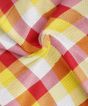 Bedspread Cotton Double Bedsheet || Yellow Red Square || 90X100 inch || Saras Aajeevika