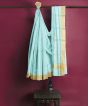 Chanderi Shoulder Pallu || Silk Cotton || Light Grren || 6.5 Mtr || Saras Aajeevika