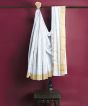Chanderi Palla Jal || Silk Cotton || Off White || 6.5 Mtr || Saras Aajeevika