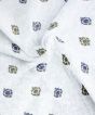 Cotton Jute Bedsheet White & Green Line 93×108 || Saras Aajeevika