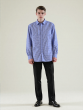 Terry Cotton Full Sleeves Shirt White & Blue Check M