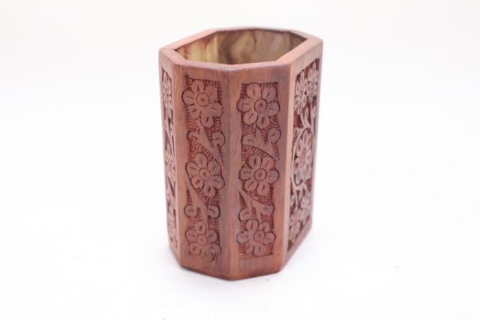 SARAS Aajeevika, Handcrafted | Wooden Pen Stand | SHG Product | Punjab | Natural Wood | Eco-Friendly || Saras Aajeevika