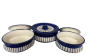 Khurja pottery chapati donga   Blue | Donga for Chapati | Kitchen Essentials | Ceramic Tableware in Blue 3Pc WHT+ BLUE BORDER 8"