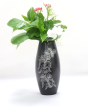  Black Pottery Flower Vase Dholak Shape