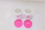 Glass Round Kitchen Jar Set of 2 Pink Line || Saras Aajeevika