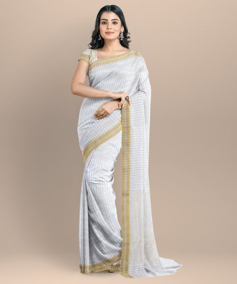 Chanderi Strive Cotton Silk Saree by Om Sai Ram SHG – Handwoven Elegance from Madhya Pradesh