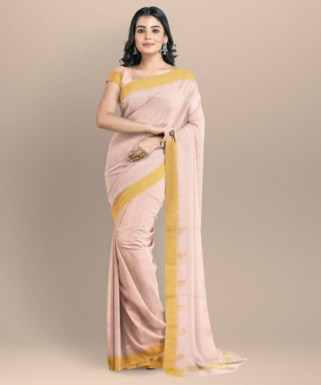 Chanderi Shoulder Pallu || Silk Cotton || Pink || 6.5 Mtr. || Saras Aajeevika
