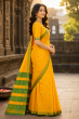 Kasuthi Cotton Saree || Yellow Colour || Peacock Design with 80cm Blouse || Saras Aajeevika
