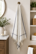 Handloom Cotton Towel 1.75 meter || Light Grey & Blue Line || Set of 2 || Saras Aajeevika