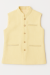 Sleeveless Cotton Jacket Light Yellow 38