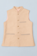 Sleeveless Cotton Jacket Light Peach 38 
