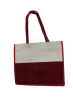 Jute Shopping Bag White & Marron 15×18
