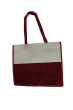 Jute Shopping Bag White & Marron 15×18
